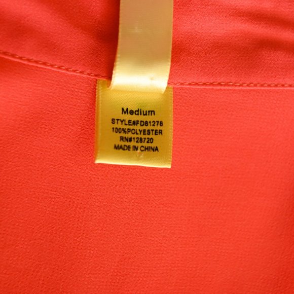 BEE STITCHED Coral Sheer Blouse 3/4 Sleeves - Size Medium - Picture 9 of 10